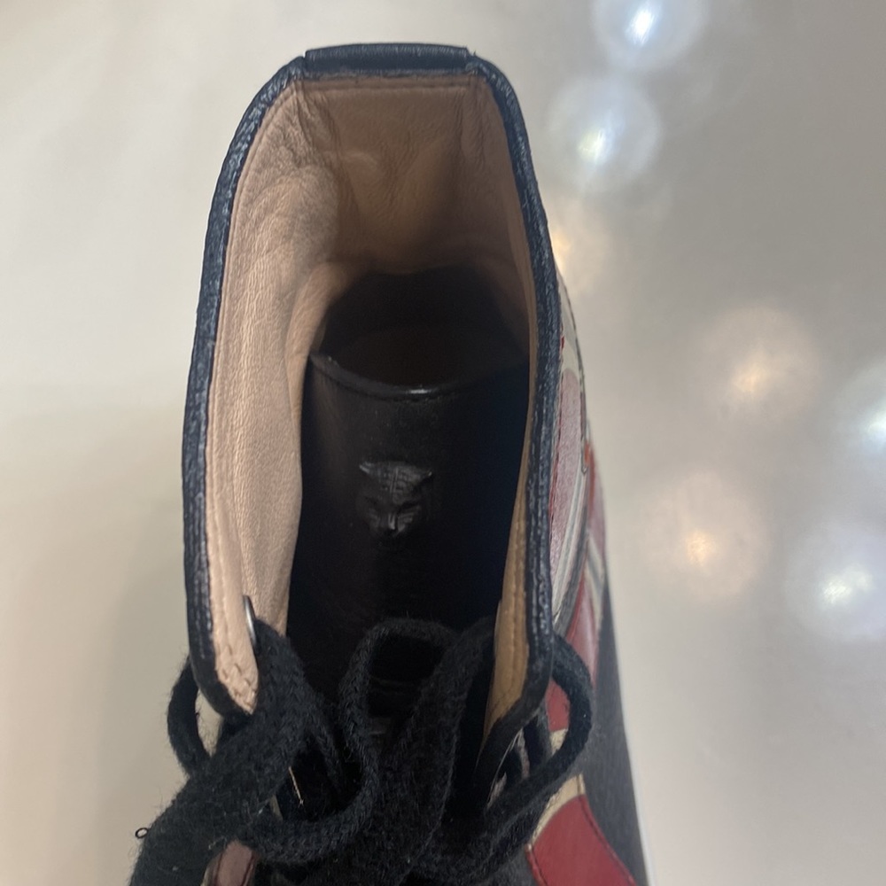 Gucci Leather Snake Embroidered High Top Sneaker - Picture 4 of 7